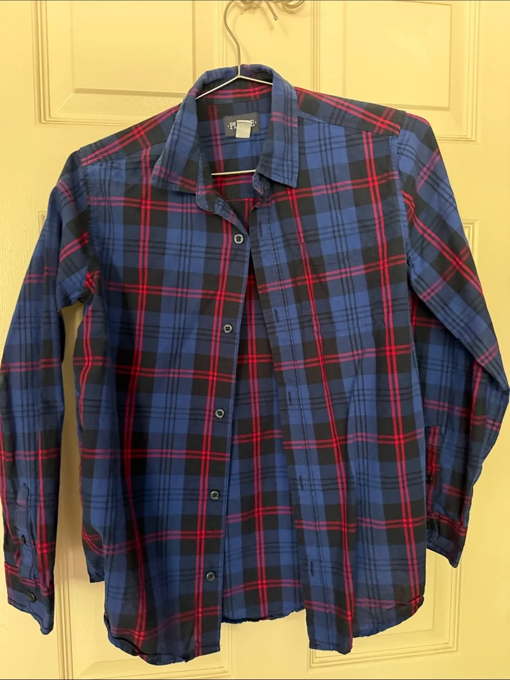 The Children's Place Blue and Red Plaid Button-Down Shirt